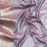 Sky Blue colour pure katan silk Handwoven banarasi saree