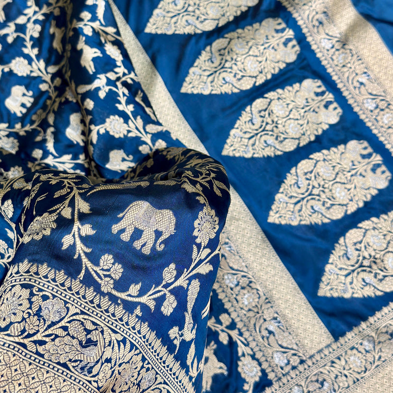 Pure katan silk Handwoven banarasi saree