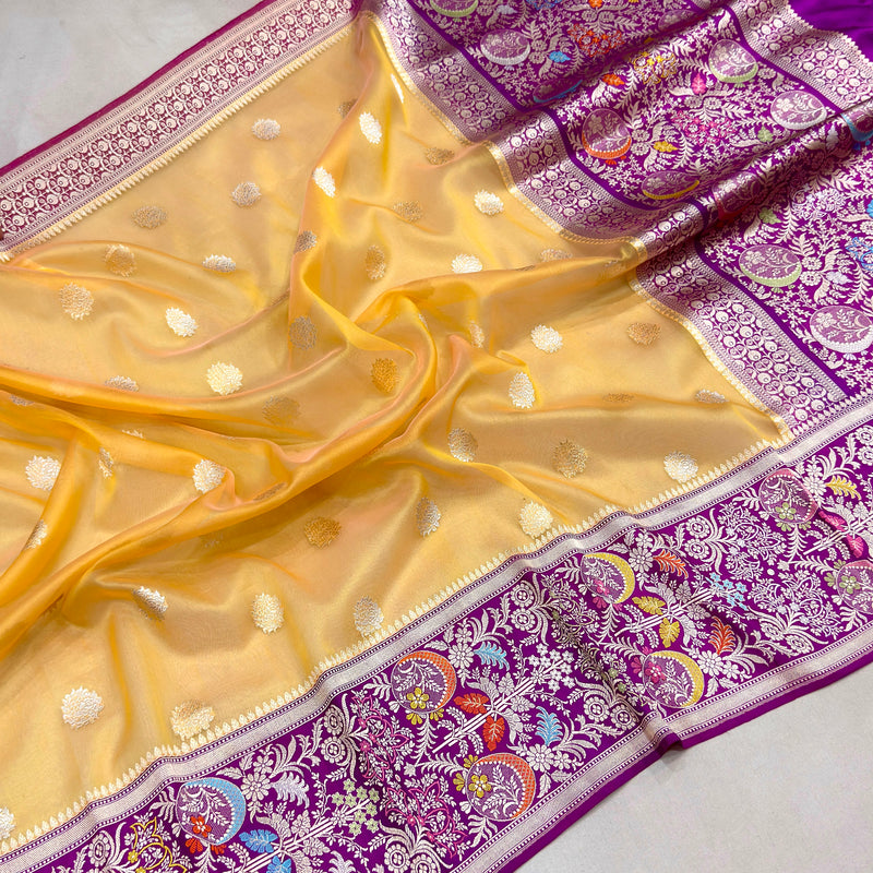 Pure kora handwoven banarasi saree