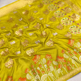 Pure katan silk Handwoven banarasi saree