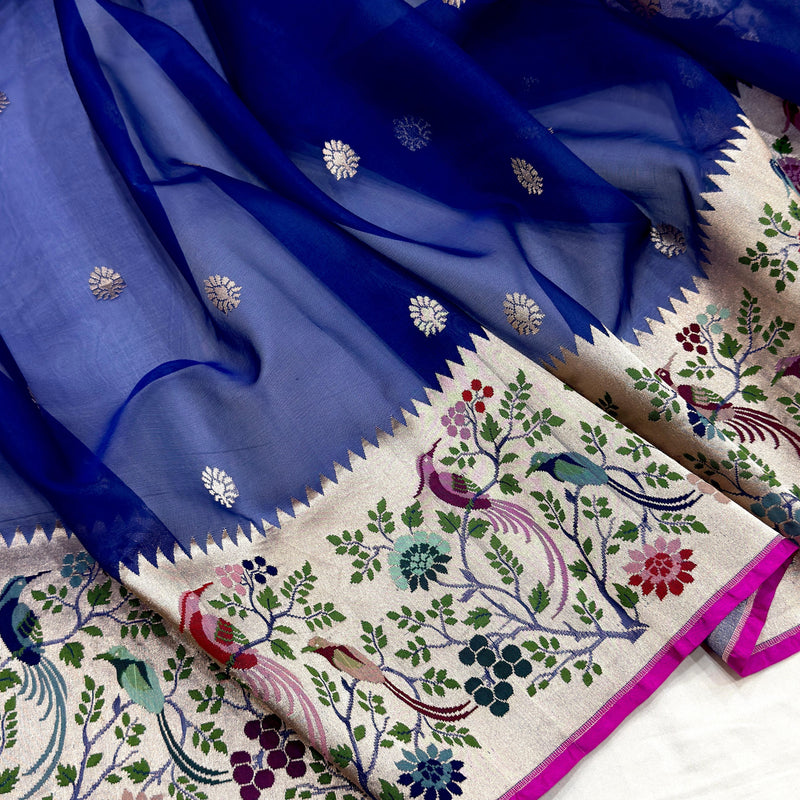 Pure kora Handwoven banarasi saree