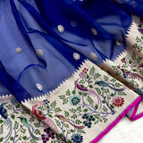 Pure kora Handwoven banarasi saree