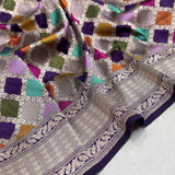 Multicolour pure katan silk Handwoven banarasi Rangkat saree