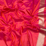 Dual shade pure katan silk Handwoven banarasi saree