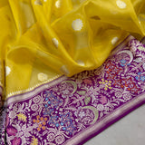 Pure Kora Silk Handwoven Banarasi Saree
