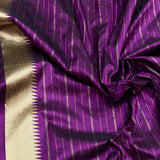Purple colour pure katan silk Handwoven banarasi saree