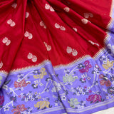 Pure katan silk Handwoven banarasi saree