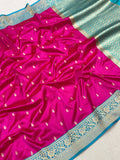 Rani colour Pure Katan silk handwoven banaras saree