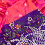 Dual shade pure katan silk Handwoven banarasi saree
