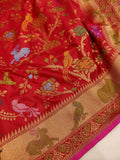 Red Color Pure Katan Silk Handwoven Banarasi Saree