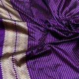 Purple colour pure katan silk Handwoven banarasi rangkat saree