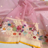 Pure kora jamdani Handwoven banarasi saree