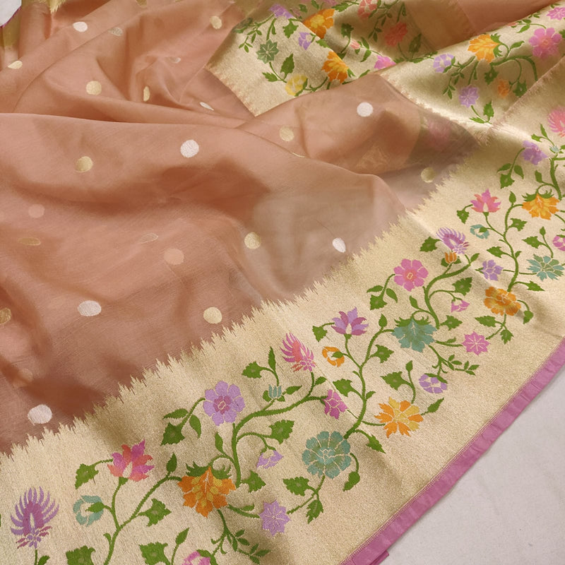 Pure Kora Silk Handwoven Banarasi Saree