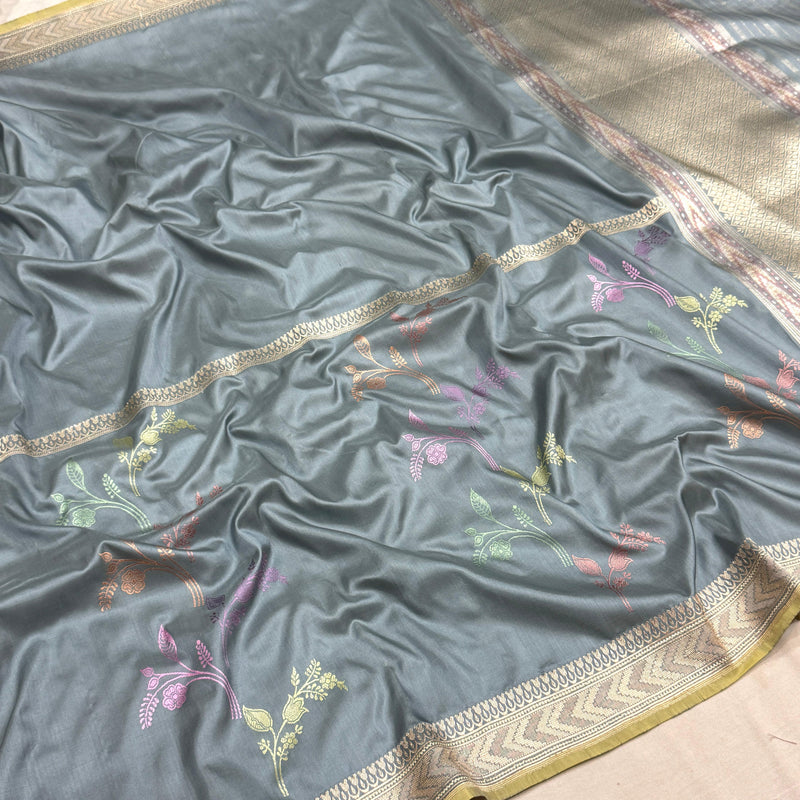 Pure katan silk Handwoven banarasi saree