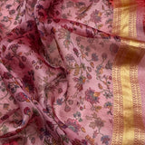 Pure Kora handwoven Banarasi saree