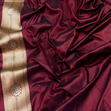 Brown colour pure katan silk handwoven banarasi saree