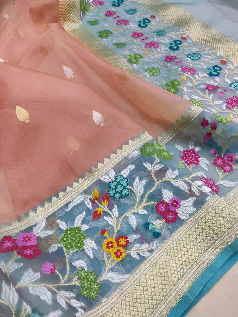 Pure Kora Silk Handwoven Banarasi Saree