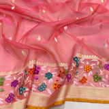 Pure Kora Silk Handwoven Banarasi Saree