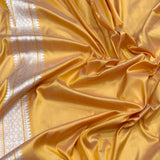 Fanta colour pure katan silk Handwoven banarasi saree