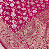 Pink colour pure Katan silk handwoven banarasi saree