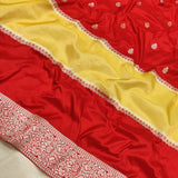 Red Colour Pure Katan Silk Handwoven Banarasi Saree