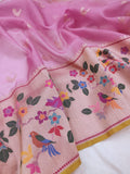 Pure Ektara Kora Silk Handwoven Banarasi Saree