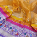 Pure Kora handwoven Banarasi saree