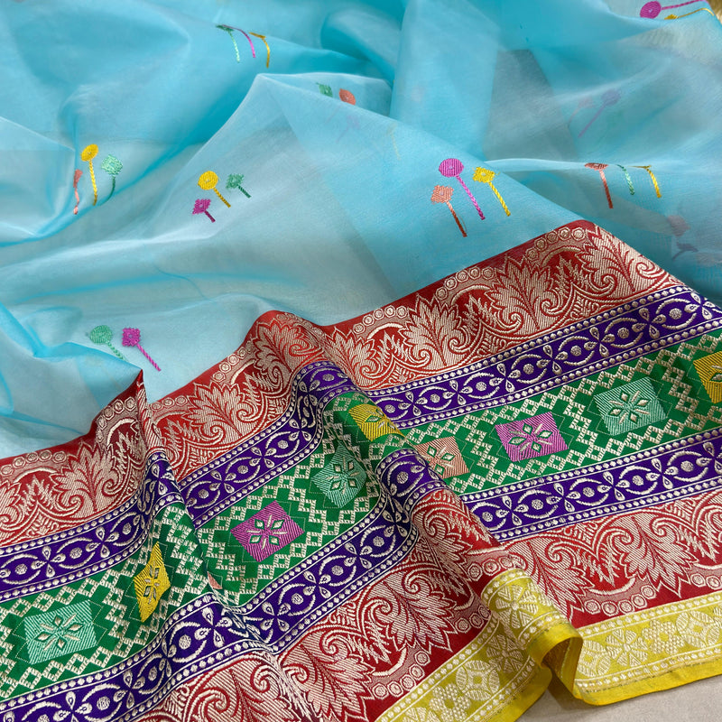 Pure Kora Silk Handwoven Banarasi Saree