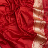 Red colour pure katan silk handwove Banarasi saree