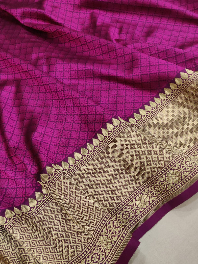 Pure Katan Silk Handwoven Tanchoi Banarasi Saree