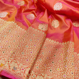 Dual Sade Pure Kora Silk Handwoven Banarasi Saree