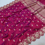 Wine Color Katan Silk Handwoven Banarasi Saree