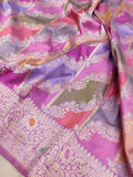 Multicolor  Pure Katan Silk Handwoven Banarasi Rangkat Saree