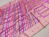 Multicolor Pure Katan Silk Handwoven Banarasi Saree