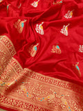 Red colour pure Katan Silk Handwoven Banarasi Saree