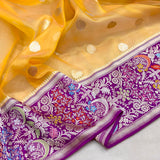 Pure kora handwoven banarasi saree