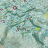 Pastel Colour Pure Katan Silk Handwoven Banarasi Saree