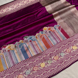 Pure katan silk Handwoven banarasi saree