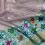 Pure Kora Silk Handwoven Banarasi Saree