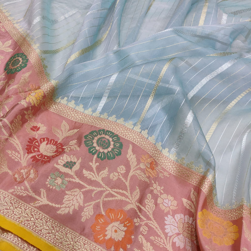 Pure Kora Silk Handwoven Banarasi Saree