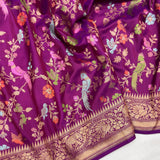 Magenta Color Pure Katan Silk Handwoven Banarasi Saree