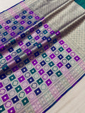 Multicolor Pure Katan Silk Handwoven Banarasi Saree