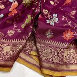 Pure katan silk Handwoven banarasi saree