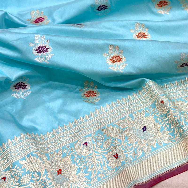 Pure katan silk Handwoven banarasi saree