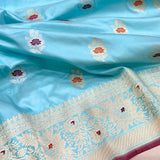 Pure katan silk Handwoven banarasi saree