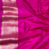 Purple colour pure katan silk Handwoven banarasi saree