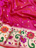 Pink Color Pure Katan Silk Handwoven Banarasi Saree