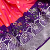 Dual shade pure katan silk Handwoven banarasi saree