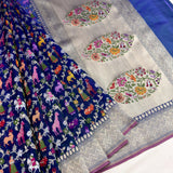 Dual shade pure kora Handwoven banarasi saree