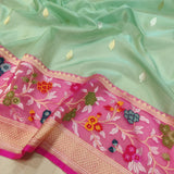 Pure Kora Silk Handwoven Banarasi Saree